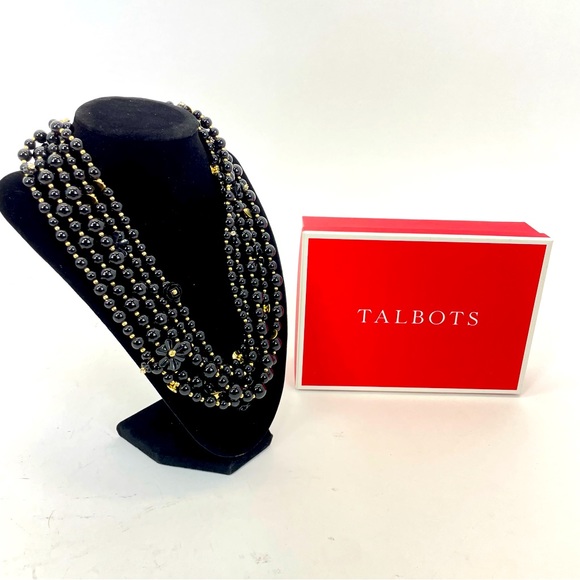 Talbots Black/Gold Multi Strand Necklace - Picture 11 of 13